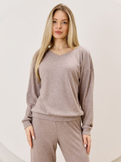 Изображение товара «Женский джемпер из фактурного трикотажа «Эвила-3 [капучино]» арт 87345» из магазина «Ивановский-Текстиль.РФ»