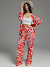 Изображение товара «Женский костюм (рубашка+брюки) из вискозы «Парадиз [красный]» арт 84151» из магазина «Ивановский-Текстиль.РФ»