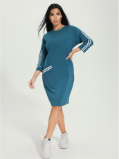 Изображение товара «Женское платье из футера с лайкрой пенье «Флоренс [петроль]» арт 89175» из магазина «Ивановский-Текстиль.РФ»