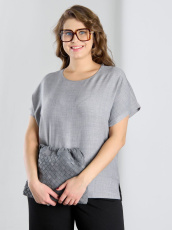 Изображение товара «Женская блузка из плательной ткани «Женский каприз-3 [серый]» арт 88874» из магазина «Ивановский-Текстиль.РФ»