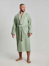 Изображение товара «Мужской халат (на запах с поясом) из махры «Комфорт-4 [светло-оливковый]» арт 85893» из магазина «Ивановский-Текстиль.РФ»