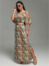 Изображение товара «Женское платье из вискозы «Ялта [листья]» арт 85160» из магазина «Ивановский-Текстиль.РФ»