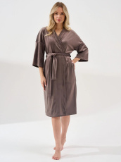 Изображение товара «Женский халат (на запах с поясом) из велюра «Бархат 2405-в (мокко)» арт 86444» из магазина «Ивановский-Текстиль.РФ»