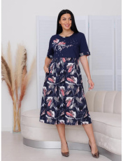 Изображение товара «Женское платье из кулирки «Пл-167 (К) (синий)» арт 86721» из магазина «Ивановский-Текстиль.РФ»