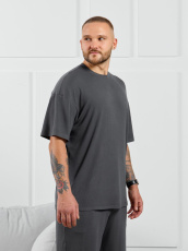 Изображение товара «Мужская футболка из фактурного трикотажа «Алессандро-1 [графитовый]» арт 87088» из магазина «Ивановский-Текстиль.РФ»