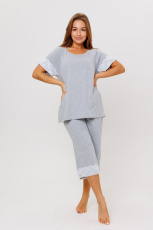 Изображение товара «Женская пижама (футболка+бриджи) из кулирки «1866» арт 88153» из магазина «Ивановский-Текстиль.РФ»