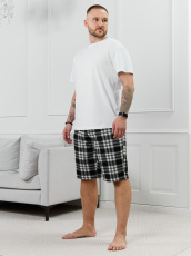 Изображение товара «Мужские шорты из кулирки «Тор-2.1 [клетка черная]» арт 89474» из магазина «Ивановский-Текстиль.РФ»