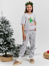 Изображение товара «Костюм для девочки (футболка+брюки) из кулирки «Праздник-1.2 [кармеланж]» арт 85814» из магазина «Ивановский-Текстиль.РФ»