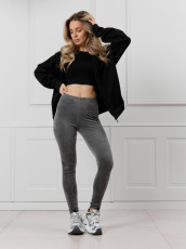 Изображение товара «Женские брюки из стрейч-велюра «(леггинсы) фемида [серый]» арт 87078» из магазина «Ивановский-Текстиль.РФ»