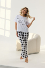 Изображение товара «Женская пижама (футболка+брюки) из кулирки «46629» арт 70668» из магазина «Ивановский-Текстиль.РФ»