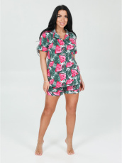 Изображение товара «Женская пижама (жакет+шорты) из кулирки «Нимфа [арбузы]» арт 84683» из магазина «Ивановский-Текстиль.РФ»