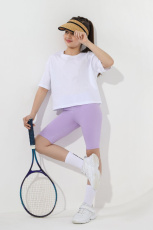 Изображение товара «Бриджи для девочки из кулирки с лайкрой «Для девочки №5 [лиловый]» арт 83403» из магазина «Ивановский-Текстиль.РФ»