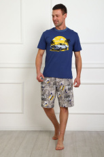 Изображение товара «Мужской костюм (футболка+шорты) из кулирки «1103» арт 87463» из магазина «Ивановский-Текстиль.РФ»