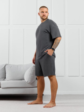 Изображение товара «Мужские шорты из фактурного трикотажа «Алессандро-4 [графитовый]» арт 87089» из магазина «Ивановский-Текстиль.РФ»