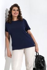 Изображение товара «Женская футболка из кулирки с лайкрой «Базис-4 [темно-синий]» арт 83370» из магазина «Ивановский-Текстиль.РФ»