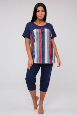 Изображение товара «Женский костюм (футболка+бриджи) из кулирки «3397кб01-121» арт 82975» из магазина «Ивановский-Текстиль.РФ»