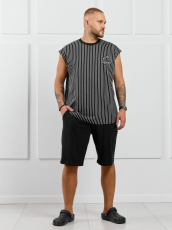 Изображение товара «Мужские шорты (футболка+шорты) из кулирки «Реванш-5 [черный]» арт 87101» из магазина «Ивановский-Текстиль.РФ»