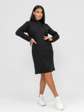 Изображение товара «Женское платье из футера с лайкрой «П-038 (черный)» арт 77789» из магазина «Ивановский-Текстиль.РФ»