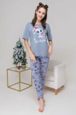 Изображение товара «Женская пижама (футболка+брюки) из кулирки «27032» арт 57847» из магазина «Ивановский-Текстиль.РФ»
