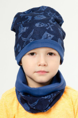 Изображение товара «Комплект головных уборов для мальчика (шапка+снуд) из футера «Пират» арт 73629» из магазина «Ивановский-Текстиль.РФ»