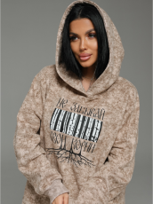 Изображение товара «Женское худи из футера 3х нитки пенье фирча «Яхонт [бежевый варенка]» арт 87271» из магазина «Ивановский-Текстиль.РФ»