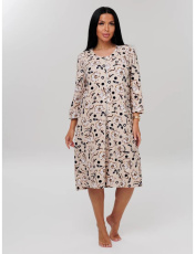 Изображение товара «Женский халат (на молнии) из махры «Х-80 (М) (бежевый)» арт 86925» из магазина «Ивановский-Текстиль.РФ»