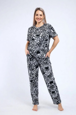 Изображение товара «Женская пижама (футболка+брюки) из кулирки «Пижама» арт 88365» из магазина «Ивановский-Текстиль.РФ»