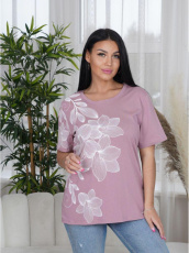 Изображение товара «Посл размер Женская футболка из кулирки «Лирика (сухая роза)» арт 88193» из магазина «Ивановский-Текстиль.РФ»