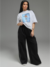 Изображение товара «Женские брюки из лакосты 2х нитки пенье «Дуэт [черный]» арт 87531» из магазина «Ивановский-Текстиль.РФ»