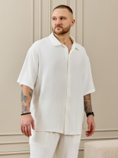 Изображение товара «Мужская рубашка из фактурного полотна «Линкольн-1 [белый]» арт 89912» из магазина «Ивановский-Текстиль.РФ»