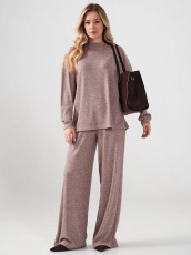 Изображение товара «Женский костюм (лонгслив+брюки) из лапши «Ангора 2412-л (капучино)» арт 86681» из магазина «Ивановский-Текстиль.РФ»