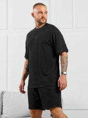 Изображение товара «Мужская футболка из фактурного трикотажа «Алессандро-1 [черный]» арт 87092» из магазина «Ивановский-Текстиль.РФ»