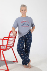 Изображение товара «Костюм для мальчика (футболка+брюки) из кулирки «Тревел-1 [серый]» арт 81007» из магазина «Ивановский-Текстиль.РФ»