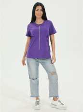 Изображение товара «Посл размер Женская футболка из кулирки пенье «Шик (фиолетовый)» арт 88195» из магазина «Ивановский-Текстиль.РФ»