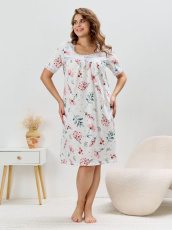 Изображение товара «Женская сорочка из кулирки пенье «Узор-1 [сухая роза]» арт 88059» из магазина «Ивановский-Текстиль.РФ»