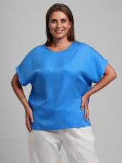 Изображение товара «Женская блузка из плательной ткани «Летний драйв-4 [голубой]» арт 85006» из магазина «Ивановский-Текстиль.РФ»