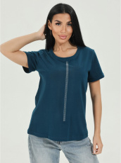 Изображение товара «Женская футболка из кулирки пенье «Шик [петроль]» арт 89129» из магазина «Ивановский-Текстиль.РФ»