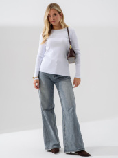 Изображение товара «Женский лонгслив из кашкорсе «2382-каш (белый)» арт 86667» из магазина «Ивановский-Текстиль.РФ»