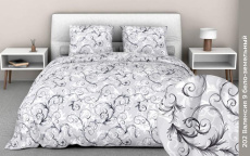 Изображение товара «Постельное бельё из поплина «Валенсия-202 (белый)» арт 87038» из магазина «Ивановский-Текстиль.РФ»