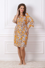 Изображение товара «Женский халат (на запах с поясом) из вискозы «Ника-3 [горчичный]» арт 72831» из магазина «Ивановский-Текстиль.РФ»