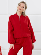 Изображение товара «Женский бомбер из футера 2х нитки с полиэстером «Баланс-1 [красный]» арт 88242» из магазина «Ивановский-Текстиль.РФ»