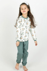 Изображение товара «Пижама для девочки из футера с начесом «Кошка авокадо» арт 73865» из магазина «Ивановский-Текстиль.РФ»