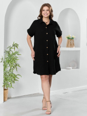 Изображение товара «Женское платье из муслина «Вуаль-5 [черный]» арт 90008» из магазина «Ивановский-Текстиль.РФ»