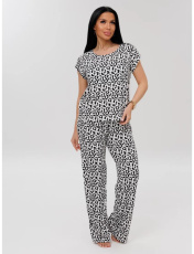 Изображение товара «Женская пижама (футболка+брюки) из лапши «П-113 (Л) (черный)» арт 87936» из магазина «Ивановский-Текстиль.РФ»