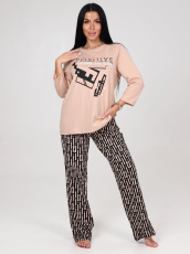 Изображение товара «Женский костюм (футболка+брюки) из кулирки «2409кбр-110» арт 82946» из магазина «Ивановский-Текстиль.РФ»