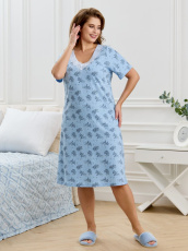 Изображение товара «Женская сорочка из кулирки «Канна-1 [голубой]» арт 87066» из магазина «Ивановский-Текстиль.РФ»