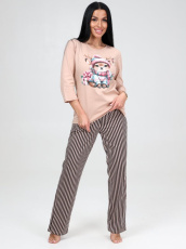 Изображение товара «Женская пижама (футболка+брюки) из кулирки «2398пбр-110» арт 79909» из магазина «Ивановский-Текстиль.РФ»