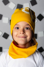 Изображение товара «Комплект головных уборов для ребенка (шапка+снуд) из рибаны «85 желтый» арт 73678» из магазина «Ивановский-Текстиль.РФ»