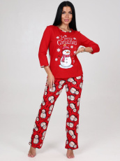 Изображение товара «Женская пижама (футболка+брюки) из кулирки «3510пбр-120» арт 82948» из магазина «Ивановский-Текстиль.РФ»