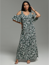 Изображение товара «Женское платье из кулирки «Новелла [леопард оливковый]» арт 84961» из магазина «Ивановский-Текстиль.РФ»